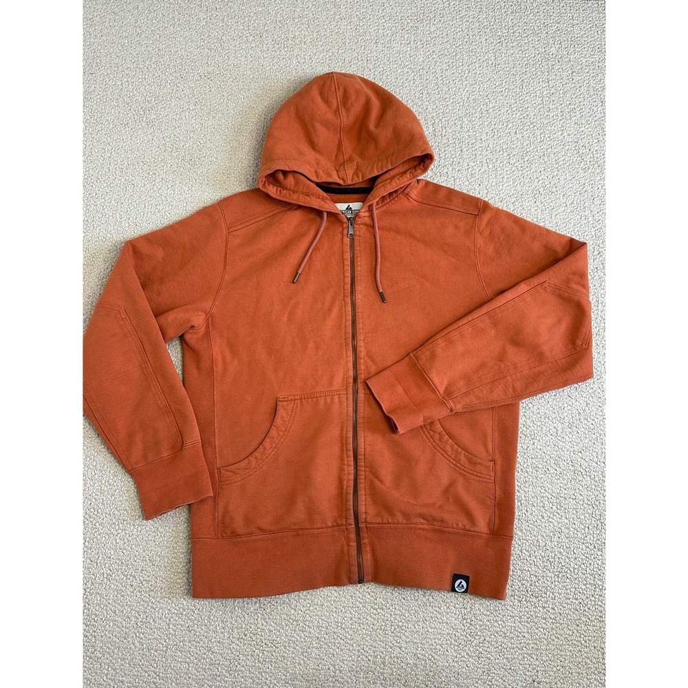American Giant Mens Classic Full Zip Hoodie Orange Cotton XL Heavyweight